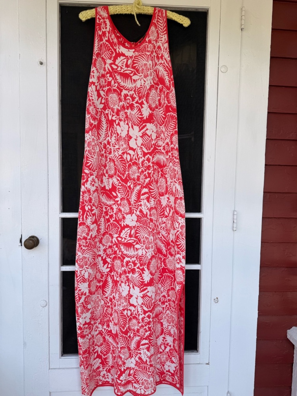 Tommy Bahama Red & White Tropical Print Maxi Dress